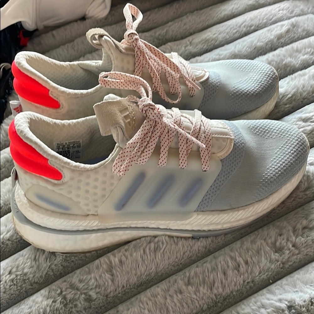 Adidas Gray and Red Sneakers